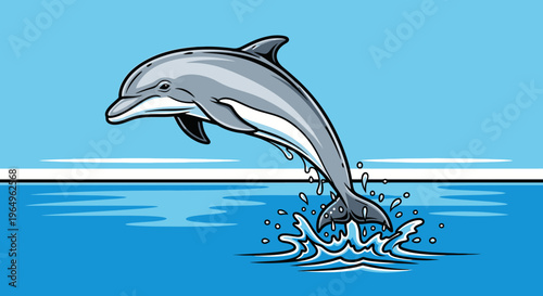 Dolphin jumping out of water.