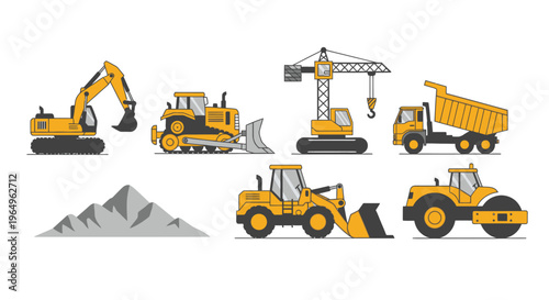 Heavy construction vehicles and equipment 6.