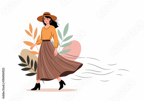 Woman Wearing Brown Hat Outdoors.