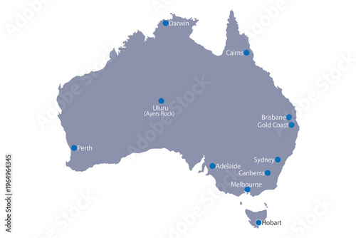 Australia map vector Sydney Melbourne