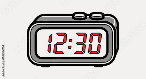 Digital alarm clock with red display.