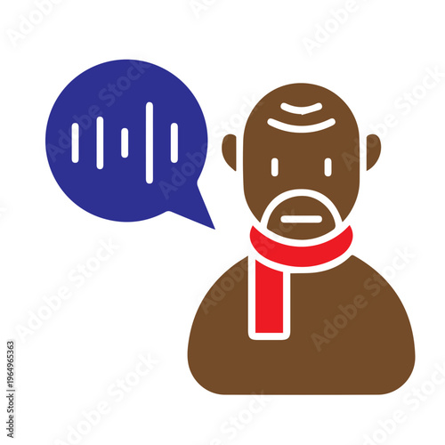 Man with Sound Wave Speech