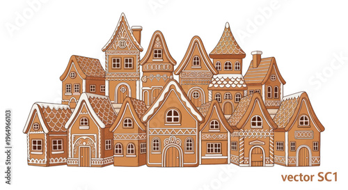Whimsical Gingerbread Village Collection - Festive Christmas Bakery Houses