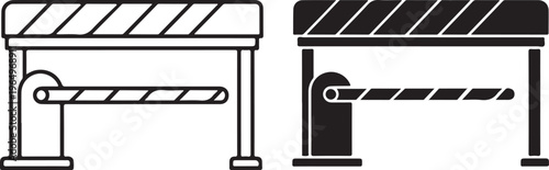 Black and white barrier gate symbol access control