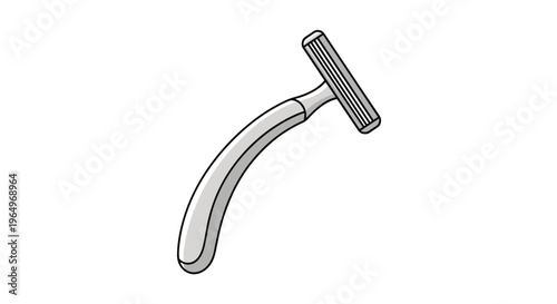 Simple grey disposable razor for shaving and personal grooming isolated on a plain white background for hygiene concepts.