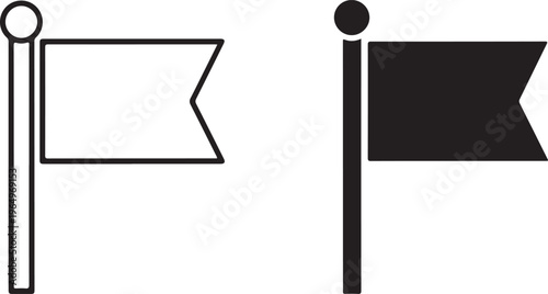 Black and white flags on poles symbols