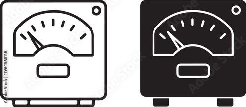 Black and white gauge with white and black faces meter white face