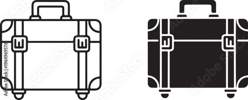 Black and white minimalist briefcase suitcase luggage travel