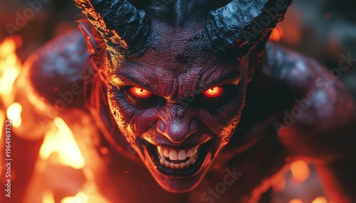 Burning Malevolence The Fiery Devil Eye of a Wrathful Demon