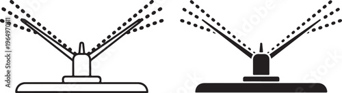 Black and white of two squeegees cleaning tools rubber blades