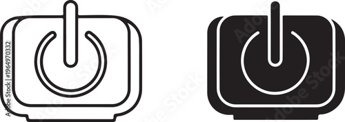 Black and white power button technology electronics buttons