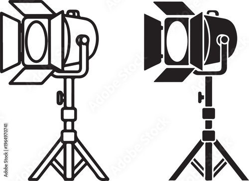 Black and white studio lights on stands light stands lighting equipment