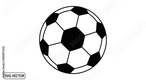 Classic Black and White Soccer Ball Vector Icon