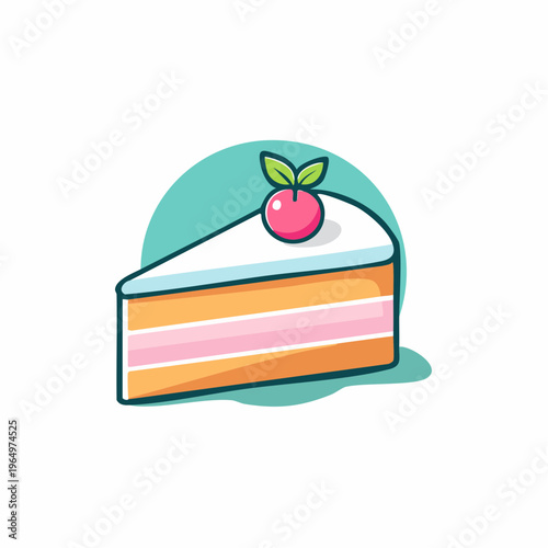 A delicious slice of cake with cherry on top, perfect for celebrations and sweet moments