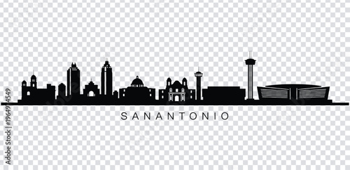 Vector illustration san antonio city skyline silhouette