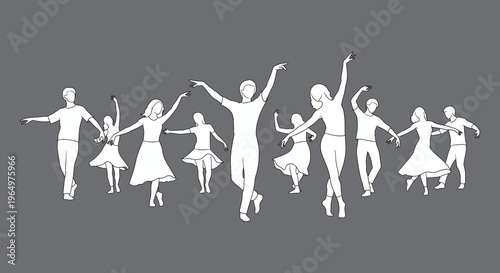 Dancing People Silhouette – Motion Figure CAD Vector Collection