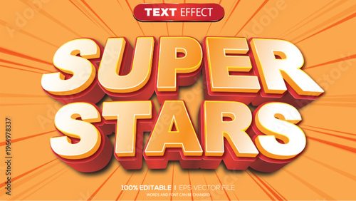 3d text effect super stars theme