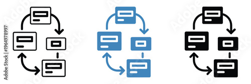 Backlog multiple style design showing task queue workflow management symbols