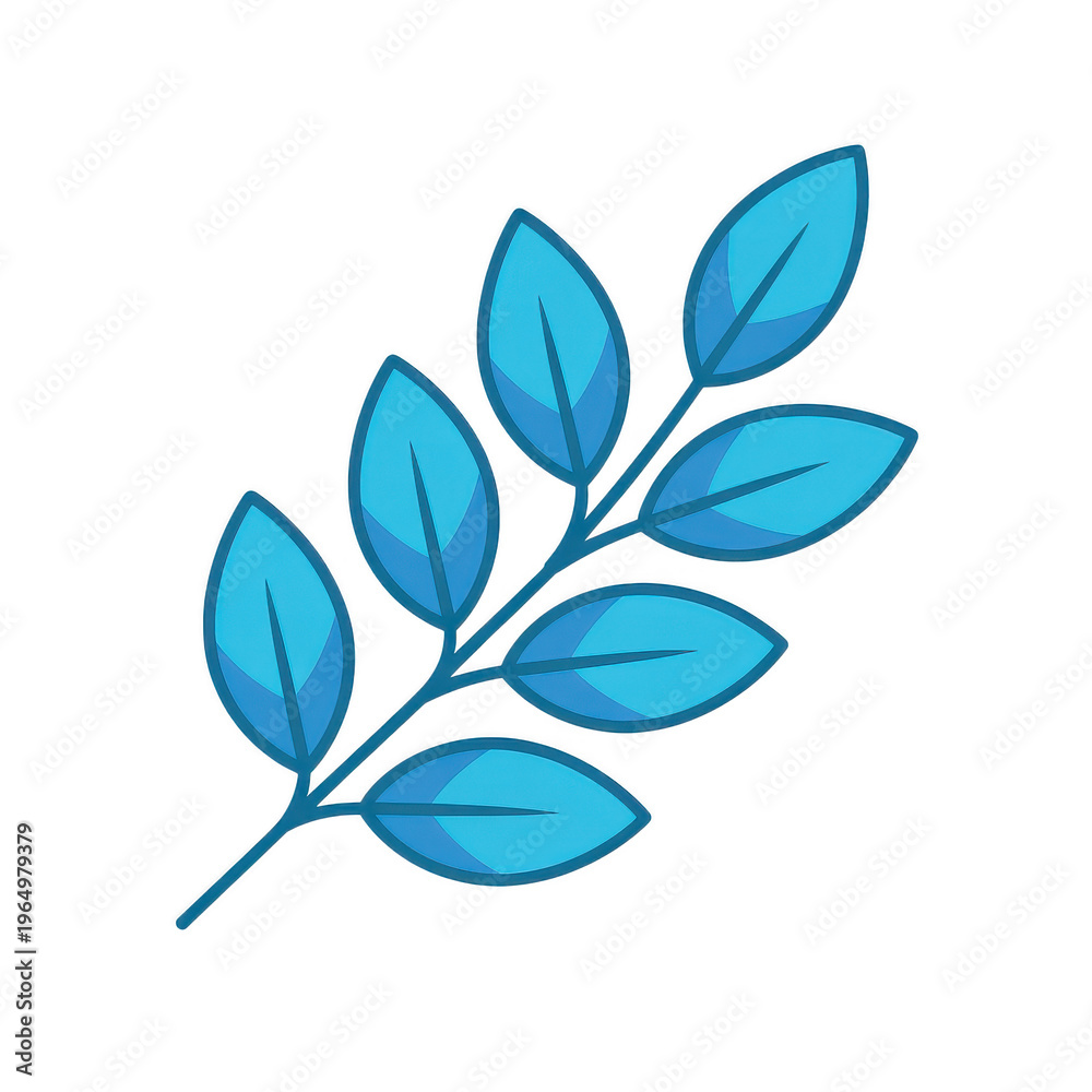 Obraz premium Glowing blue leaves on a dark background