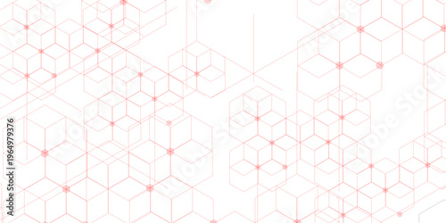 abstract geometric red texture background red hexagon 3D background texture. 3d rendering illustration. Clear pattern abstract background hexagon .Futuristic abstract banner.	