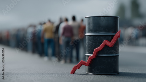 Oil Barrel and People Line:...