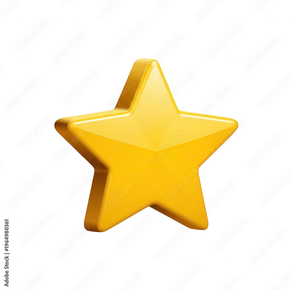 Obraz premium A shiny gold star isolated on transparent background