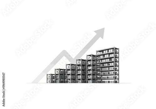 Real Estate Market Growth and Investment Opportunities With Upward Trend Arrow