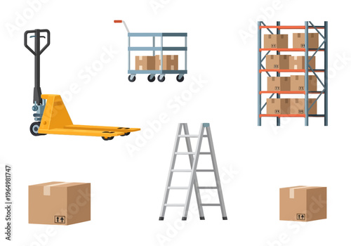 Warehouse equipment and materials for logistics and shipping