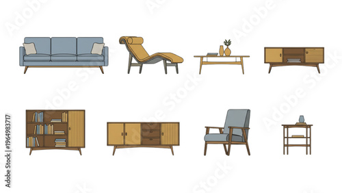 Collection of Mid-Century Modern Furniture and Home Decor