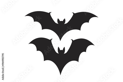 Halloween Bat Silhouette Vector Set – Flying Bats Clipart Isolated for Spooky Design