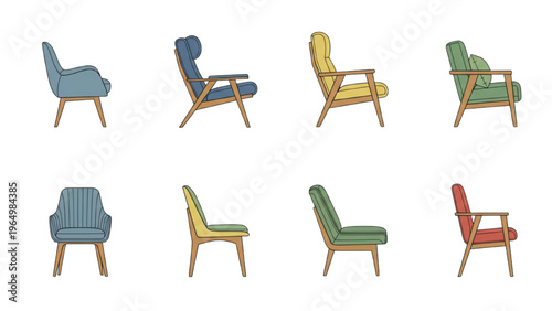 Collection of Modern Armchairs in Various Colors and Styles