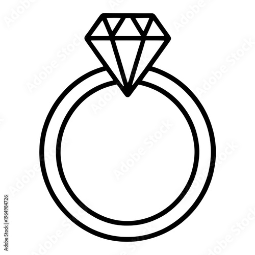Diamond Ring Line Icon