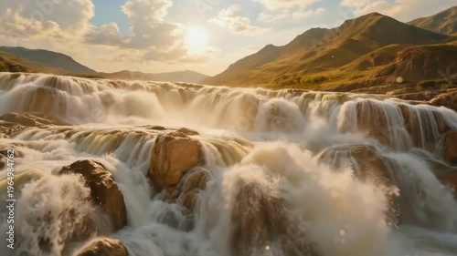4K黄河水河流波涛汹涌母亲河
