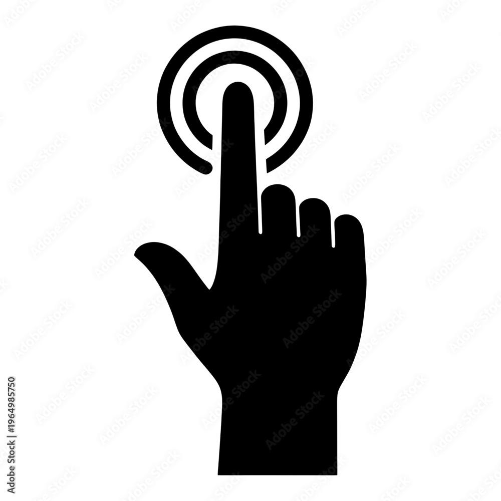 Obraz premium Hand Touching Screen Vector Icon