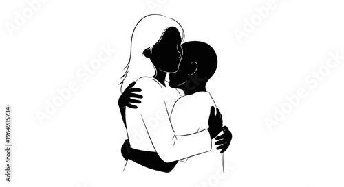 Woman Holding Child in Her Arms.