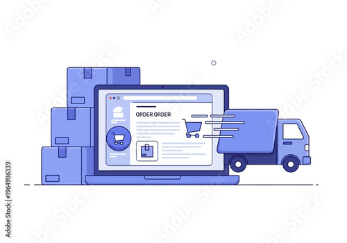 Online Order and Delivery Service via Laptop and Truck