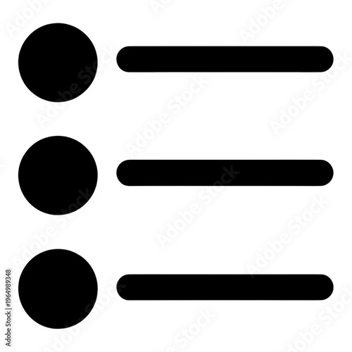 Three Round Buttons with Horizontal Lines Vector Icon