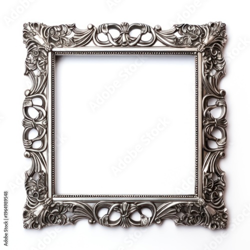 Silver backgrounds frame white background.