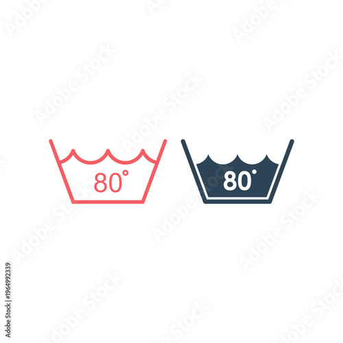 Temperature water icons set flat vector template design trendy