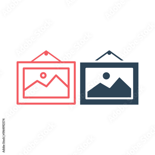 Picture icons set vector. Image template.