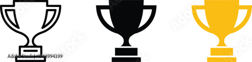 Trophy cup icon set vector file