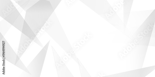 Abstract background with liens and triangles shape on white background. White and grey geometric overlapping rectangle pattern Geometric background soft shadows as patten ..White polygon textured .