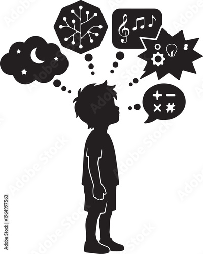 Autism Awareness Silhouette Collection, Neurodiversity Vector Art, Inclusion and Special Needs Black Graphics, Puzzle Piece Logo Design Elements