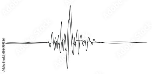 Abstract black waveform graph depicting fluctuating data or sound vibrations, suitable for technology, science, or communication themed projects.