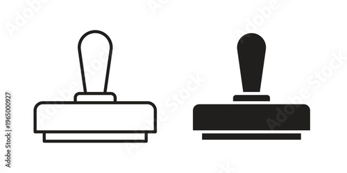 Stamp icon in line design. icon for website design, mobile app, ui