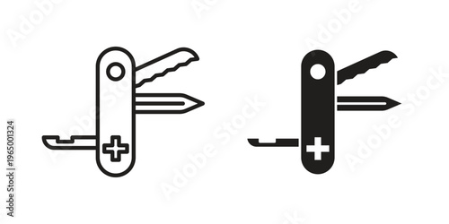 Swiss Knife icon in line design. icon for website design, mobile app, ui