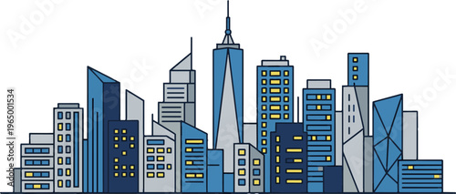 Modern Flat Geometric Urban Architecture Concept