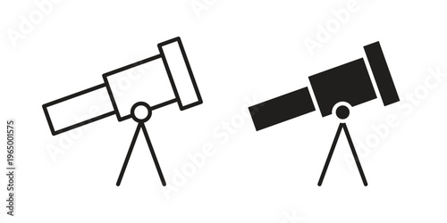 Telescope icon in line design. icon for website design, mobile app, ui