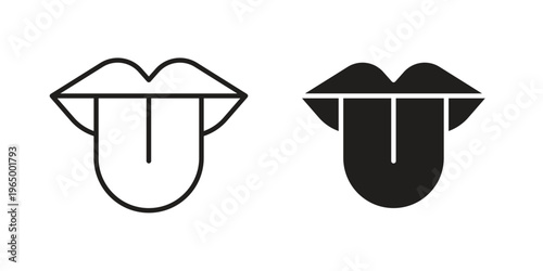 Tongue icon in line design. icon for website design, mobile app, ui