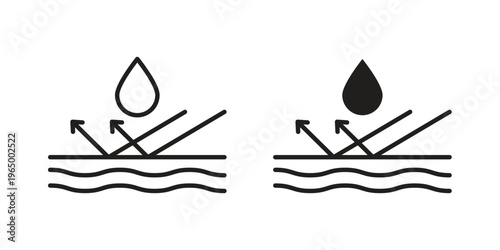 Waterproof icon in line design. icon for website design, mobile app, ui